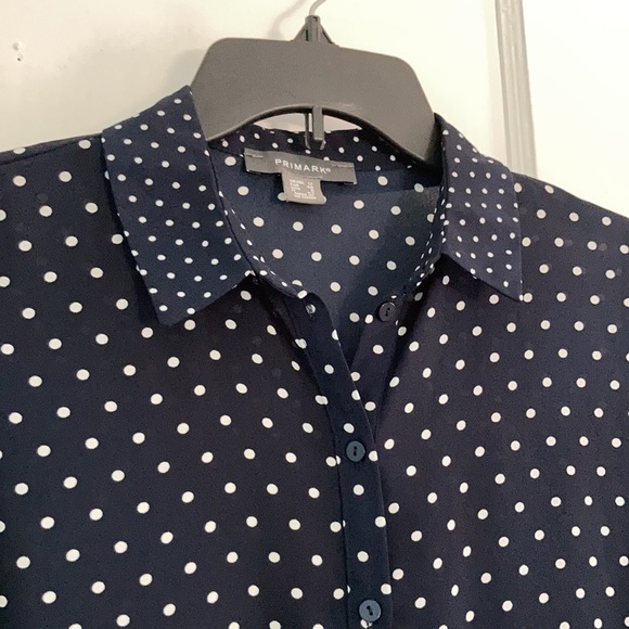 Primark Navy Polka Dot Blouse size M/L - Picture 5 of 5